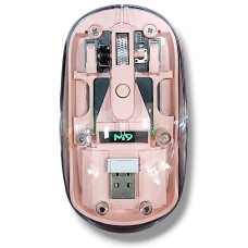 M9 Transparent Wireless USB + Bluetooth Rechargeable Mouse